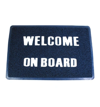Matte PVC "Welcome on board" - 40x60cm Blå